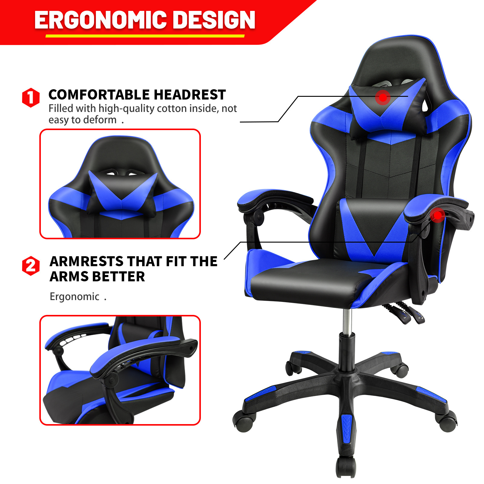 Wholesale High back luxury ergonomic cougar  custom zero gravity computer Gaming Chair