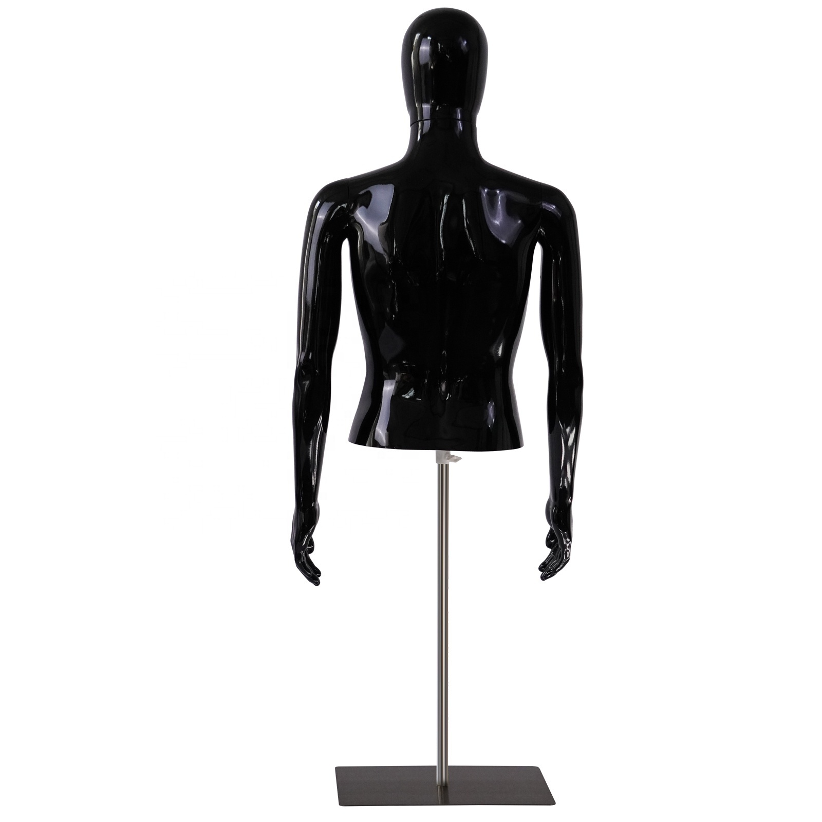 Wholesale Black Upper-Body Mannequin Torso Adjustable Cool Half Body Male Mannequin Torso with Metal Stand