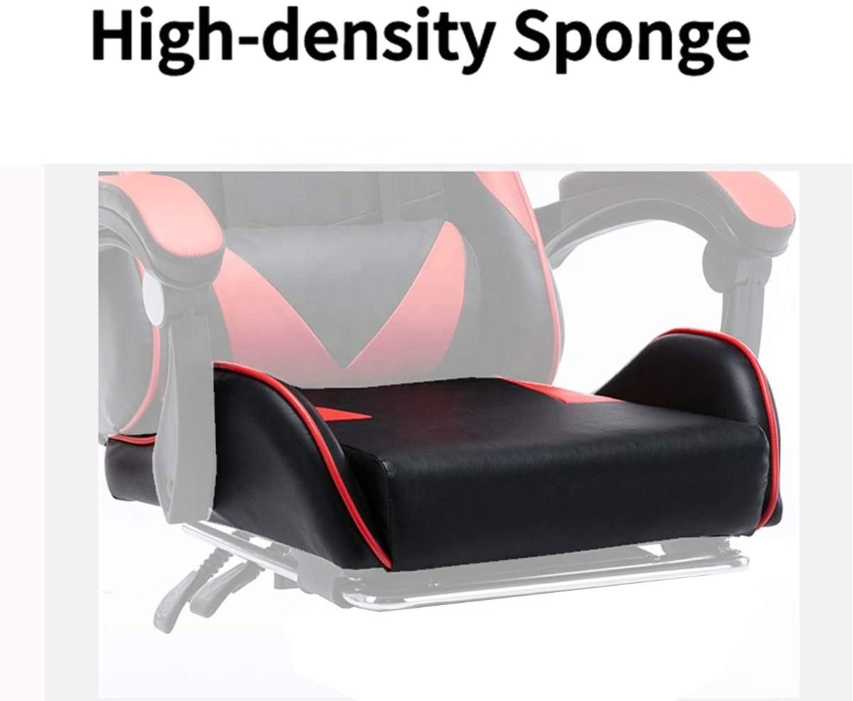 Gaming Chair Racing Style Ergonomic Office Chair High Back Computer Leather Chair with Headrest and Lumbar Pillow (Black)