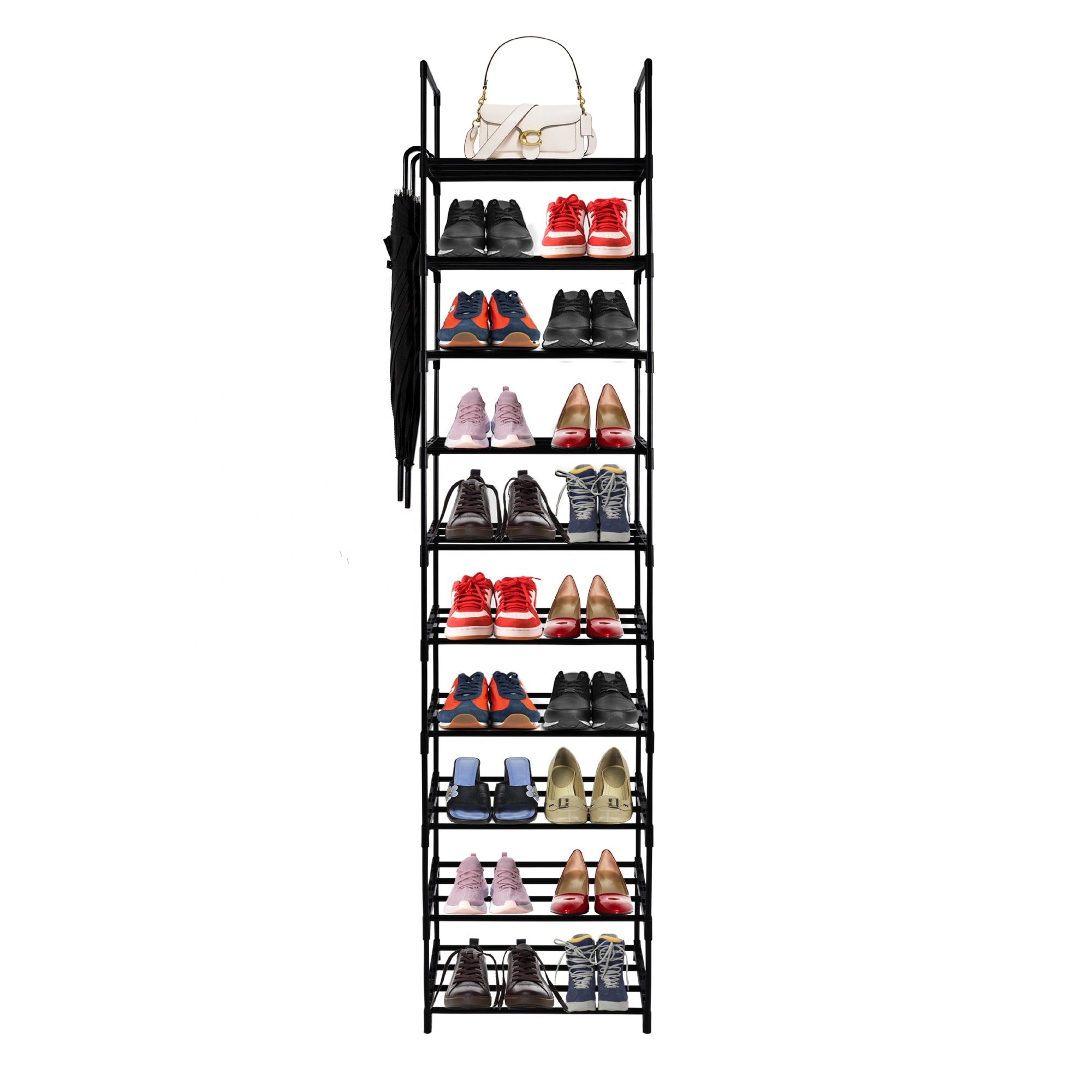 Wholesale Low Price Shoe Rack 20-25 Pairs Sturdy Shoe Shelf Space Saving Organizer 10 Tier Shoe Rack for Closet and Storage