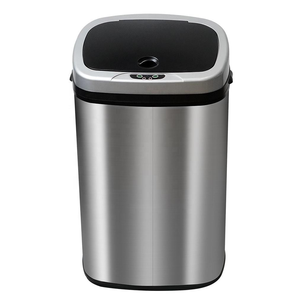 Automatic Dustin Bin Sensor Trash Can Stainless Steel Wholesale High Quality Touchless 13 Gallon Modern Round Kitchen Bin 50L