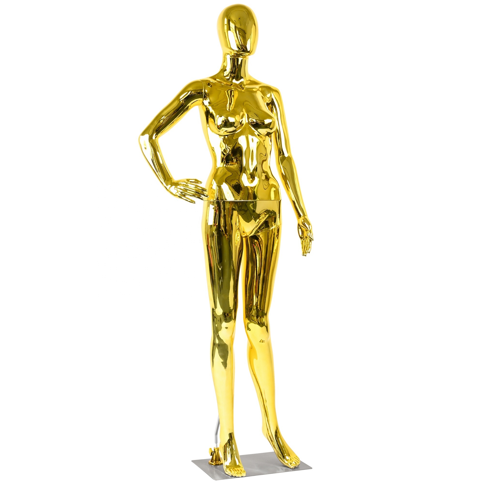 Gold Chrome Full Body Mannequin 175cm Height Dummy Mannequin Good-Looking Curvy Female Mannequin