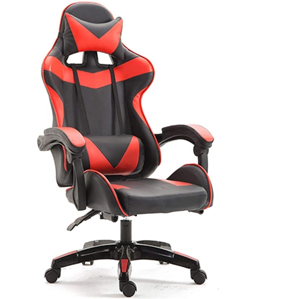 Gaming Chair Racing Style Ergonomic Office Chair High Back Computer Leather Chair with Headrest and Lumbar Pillow (Black)