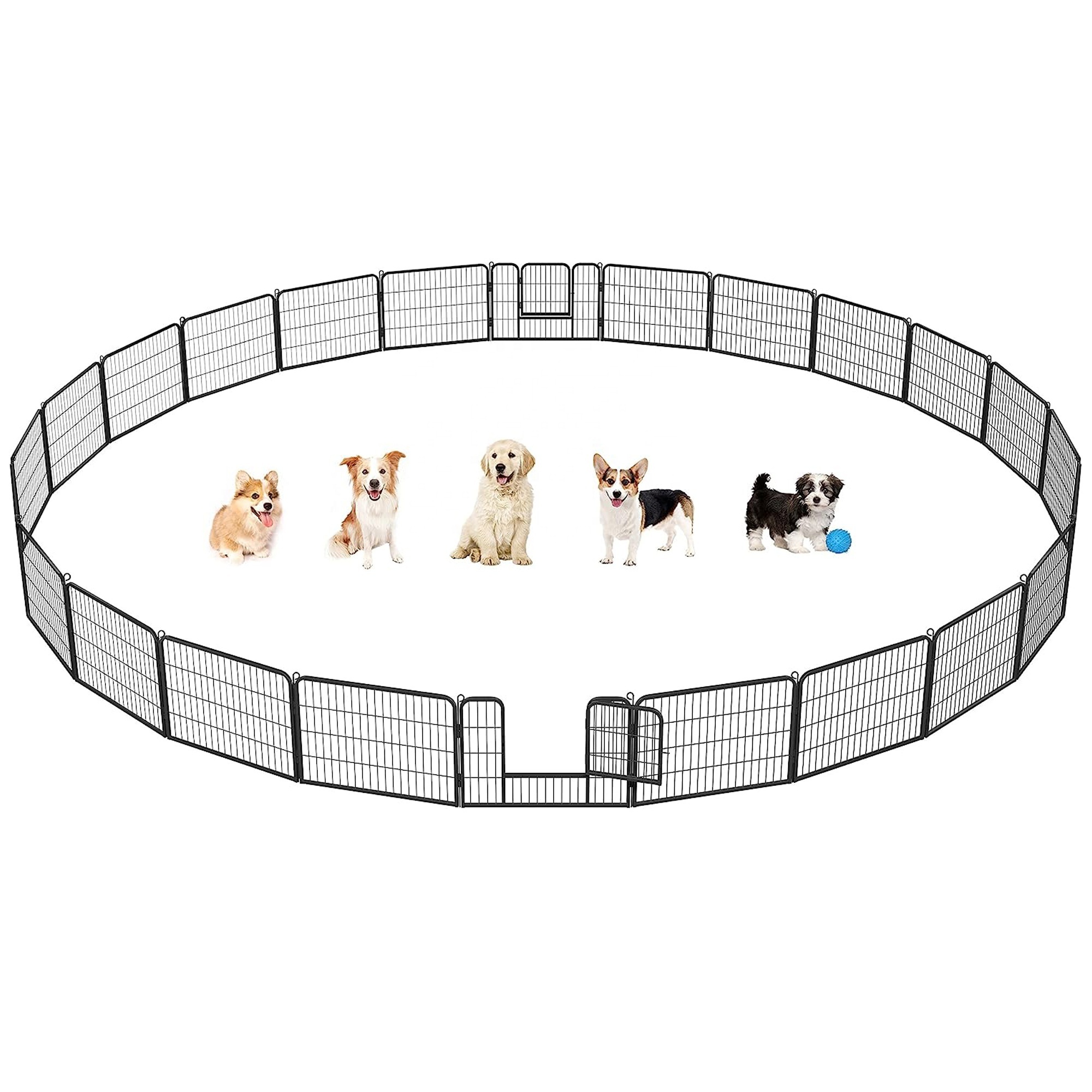 8/16/24 Panels 24Inch Outdoor Pet Playpen Foldable Metal Square Tube Dogs Exercise Pen Dog Playpen Kennel Fence