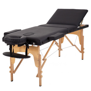 Amazon Wooden Massage Bed Hot Sale Salon Bed Massage Table Portable 3 Folding Black 50 Salon Furniture Dining Table Modern