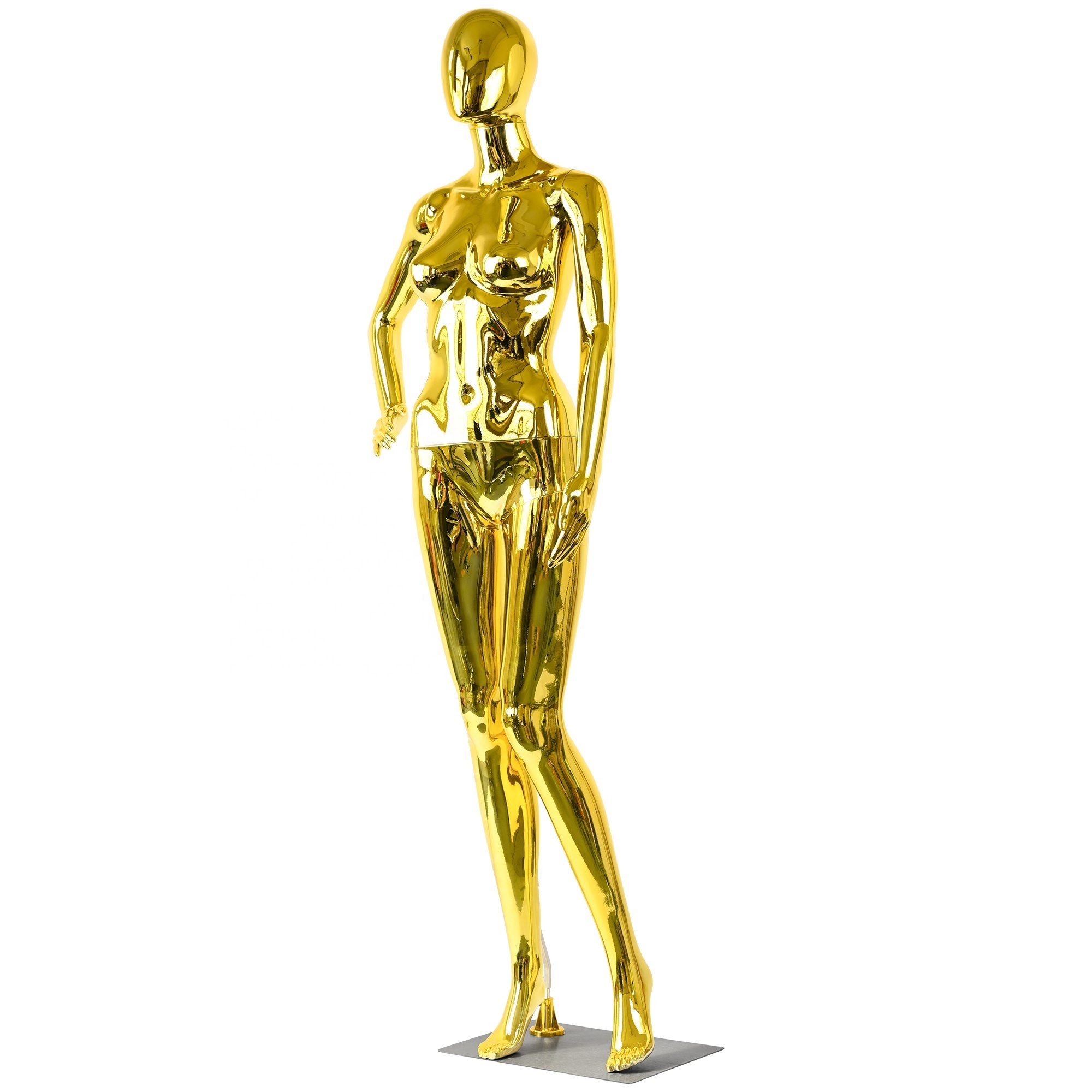 Gold Chrome Full Body Mannequin 175cm Height Dummy Mannequin Good-Looking Curvy Female Mannequin