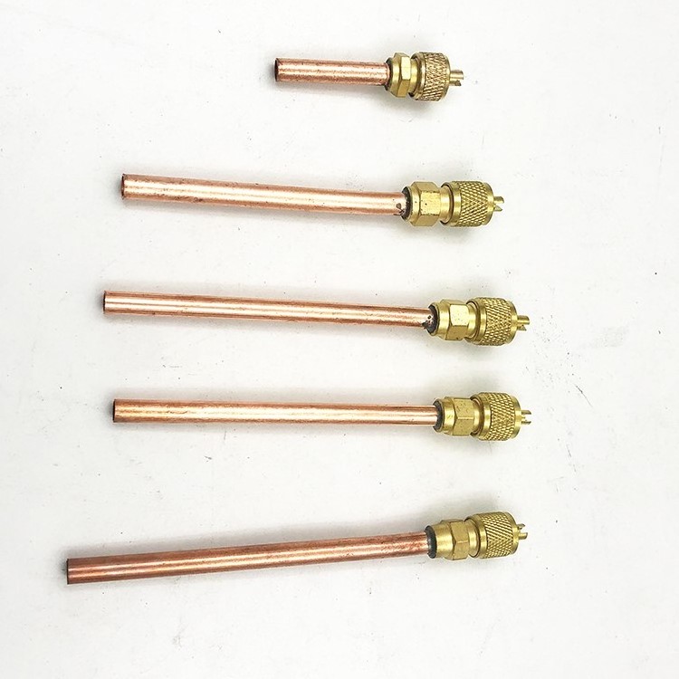 brass cap refrigeration access valve core 1/4