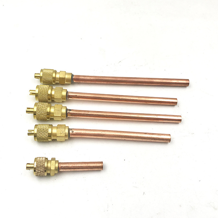 brass cap refrigeration access valve core 1/4