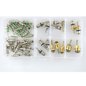 Car Air Conditioner Valve Core Accessories with Remover Tool R12 R134a Refrigeration Tire Valve Stem Cores Repair Kit