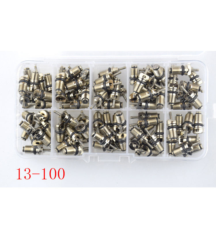 Car Air Conditioner Valve Core Accessories with Remover Tool R12 R134a Refrigeration Tire Valve Stem Cores Repair Kit