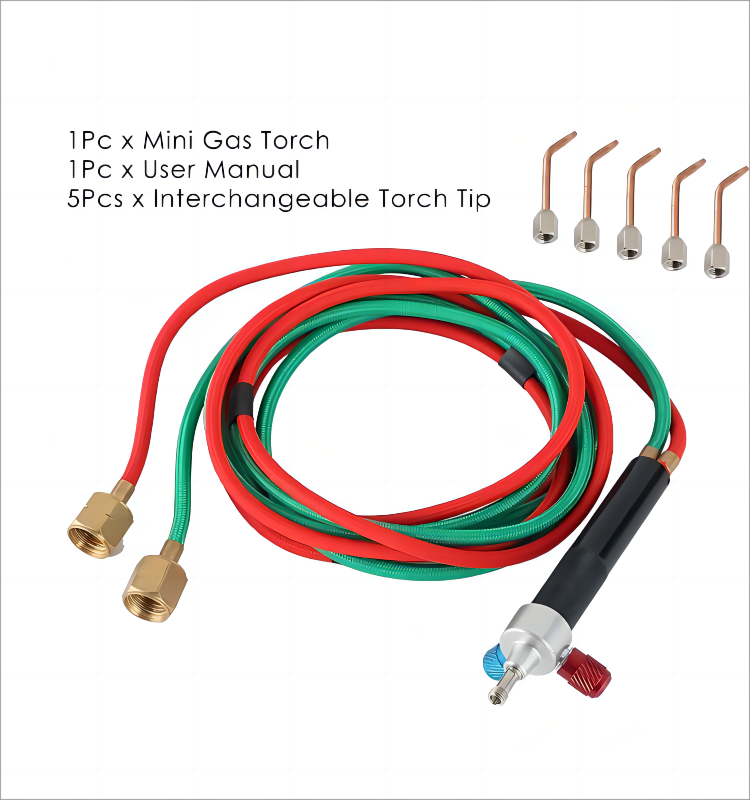 Mini Gas Small Torch Welding Soldering Gun Soldering Torches Soldering kit with 5 Weld tips for Oxygen Cylinders