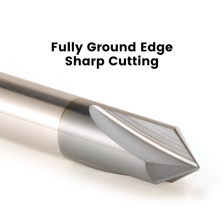 Azzkor Hrc66 CNC Carbide Chamfering Milling Cutter 90 degree 2 3 Flutes Tungsten Steel Chamfering End Mill