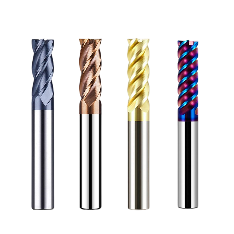 Azzkor 4F Solid Carbide Endmill CNC Milling Cutter Router Bits For Metal Square Flat Face End Mill  HRC 45/55/65/70