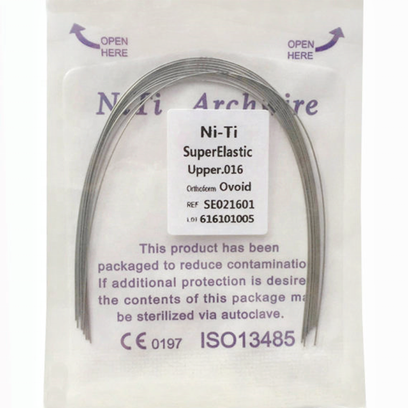 Teeth Dental Orthodontic Material Super Elastic Niti Arch Wire Ovoid Form Upper Arches for Braces