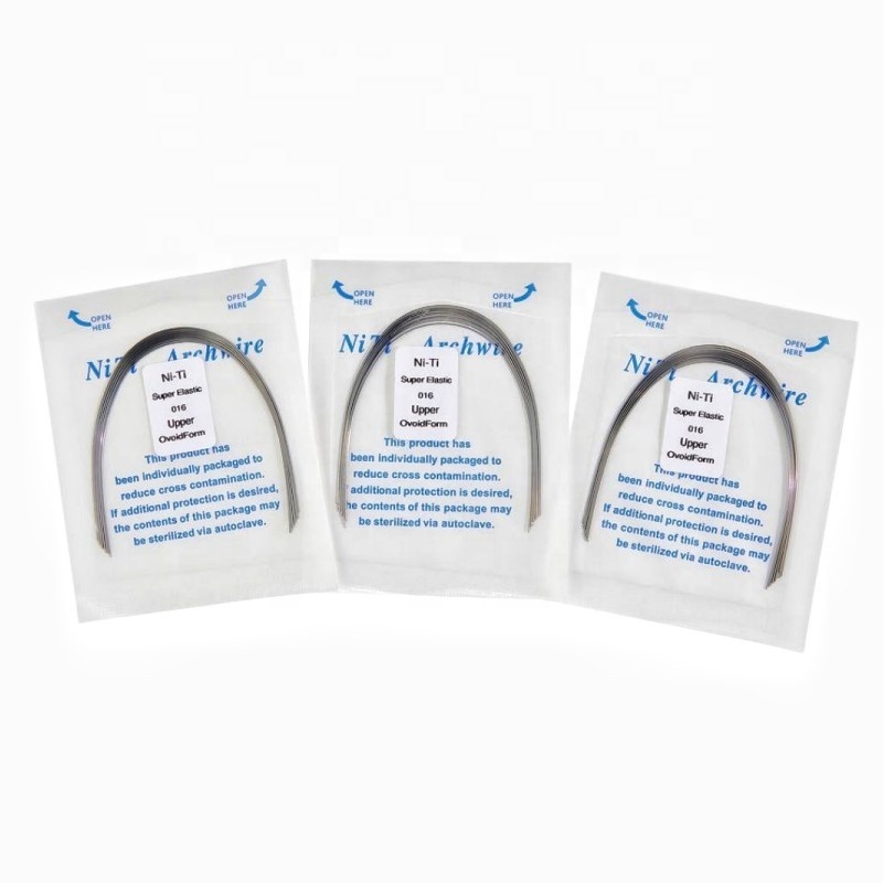 Teeth Dental Orthodontic Material Super Elastic Niti Arch Wire Ovoid Form Upper Arches for Braces