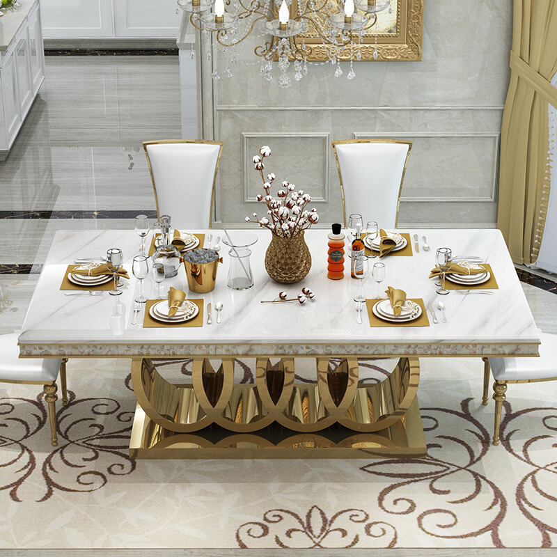 Nordic Modern Dining Room Set Italian Luxury Design furniture Marble Top Dining Table