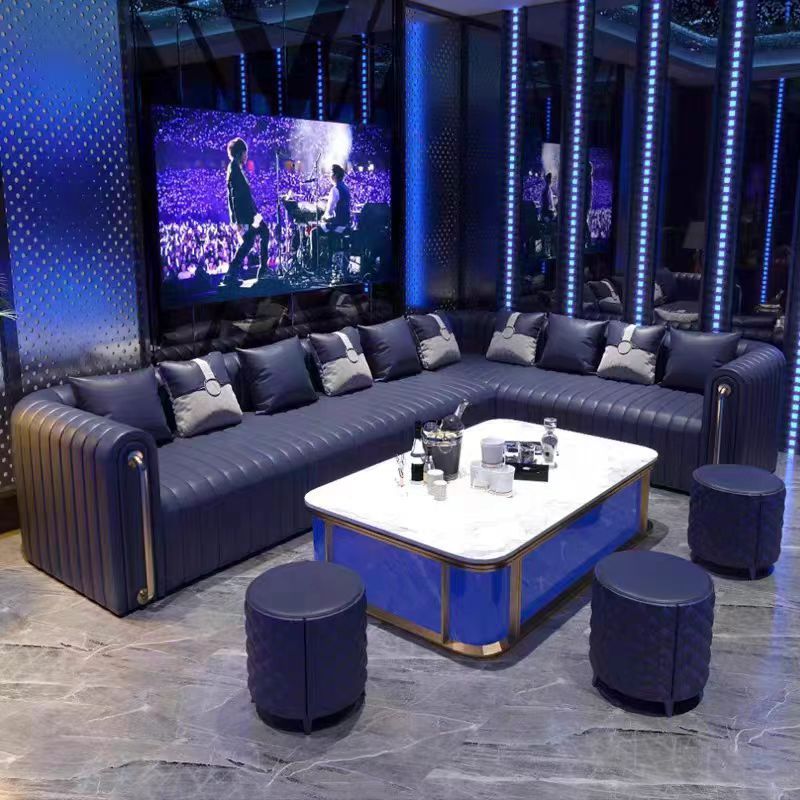 Corner nightclub bar booth seating lounge sofa cigar lounge leather chair furniture