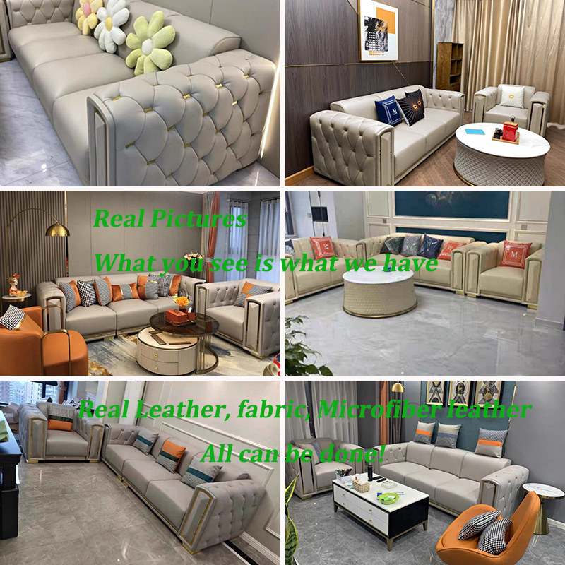 Foshan furniture Italian Design Modern Luxury Sectional Sofa Set Living Room Furniture