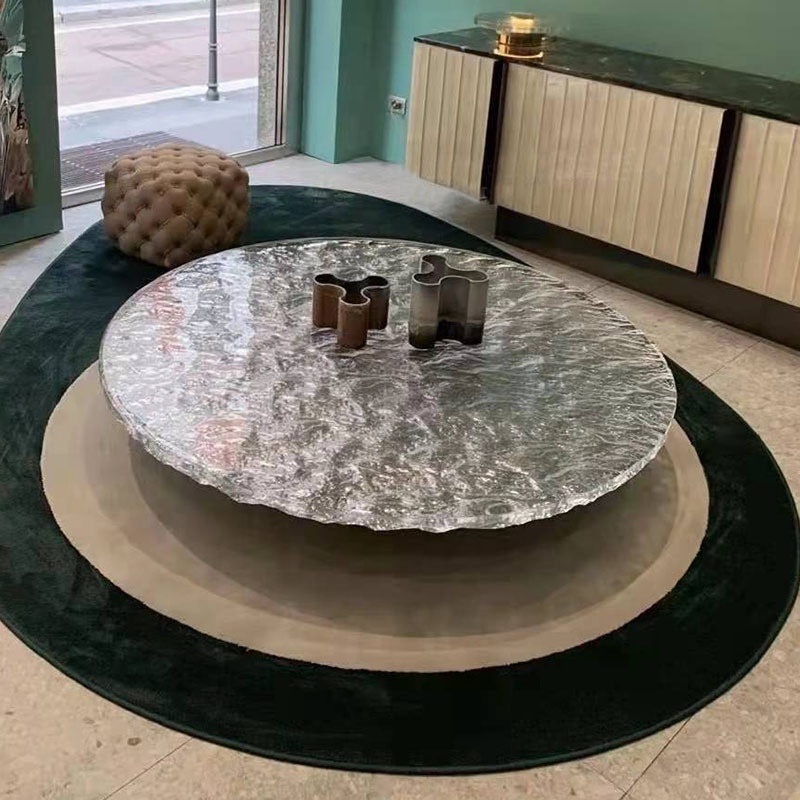 Italian luxury stainless coffee table round cornerlio glass coffee table