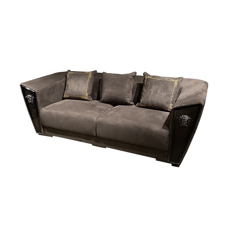 Italian beauty salon sectional luxury Suede Fabric Versaces couch sofa