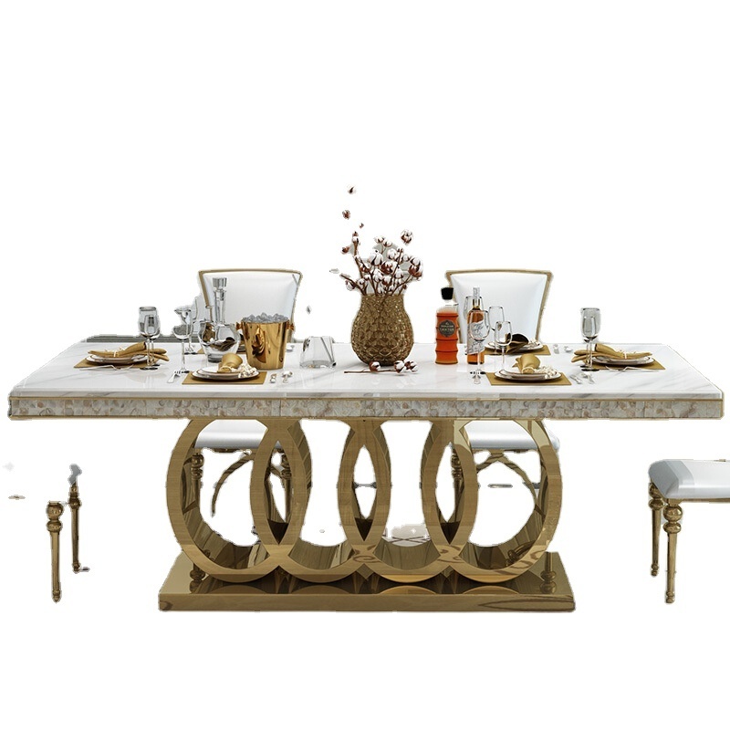 Nordic Modern Dining Room Set Italian Luxury Design furniture Marble Top Dining Table