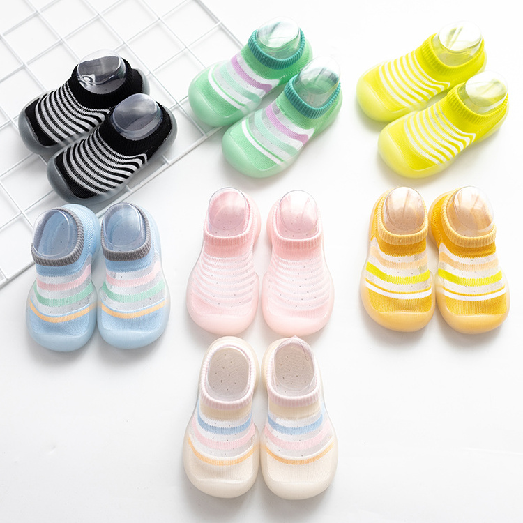 Toddler  Cute Anti Slip Newborn Ankle Ice Silk Terry  Baby Kids Child Shoes Socks  Rubber Sole