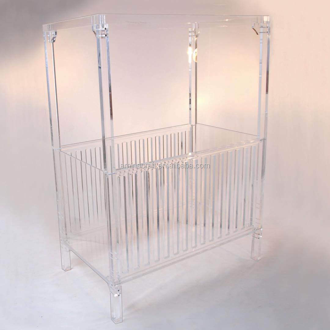 Amina Craft Clear Perspex Baby Crib Acrylic Baby Furniture Crib