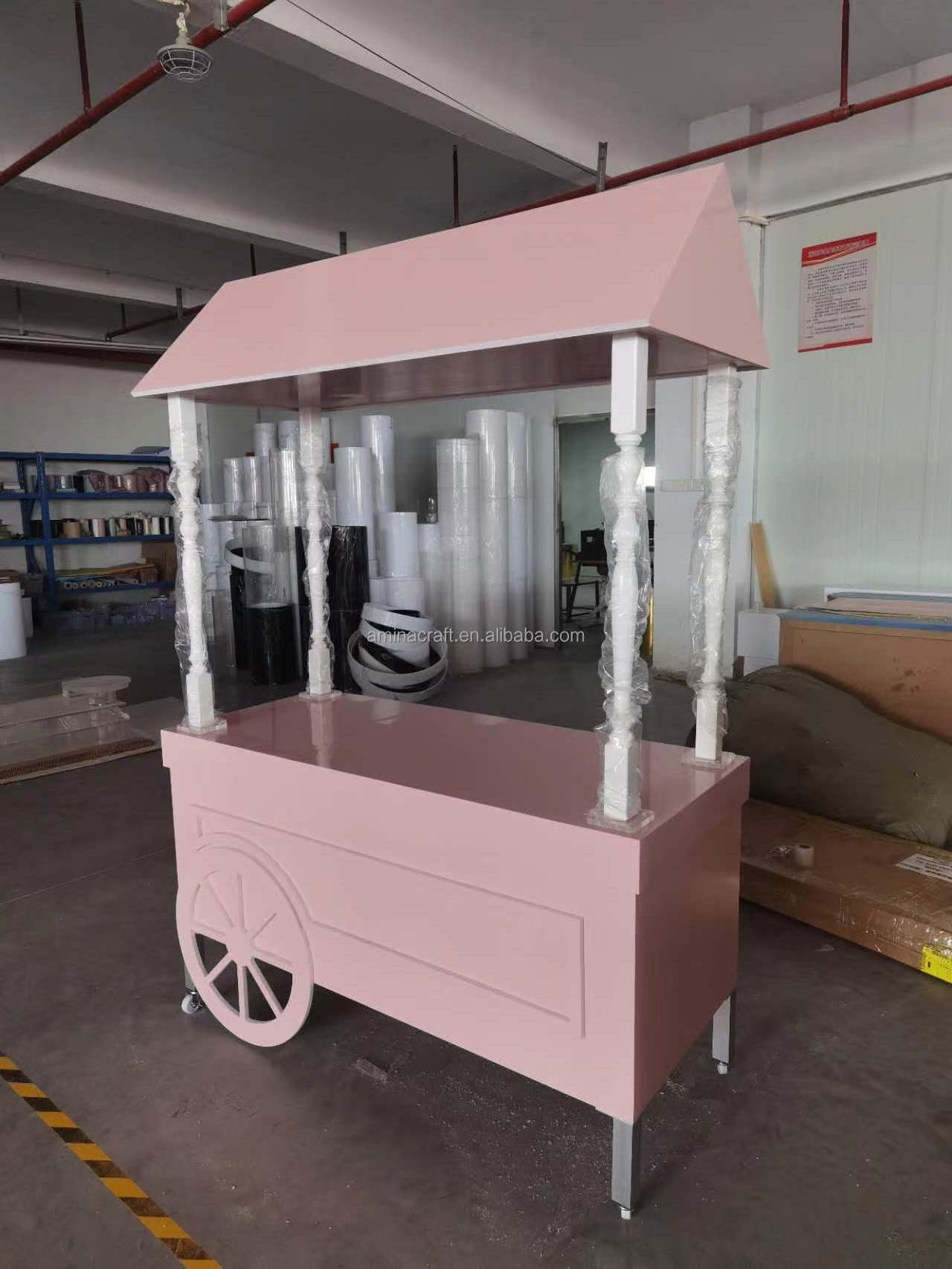 Amina Craft  Hot Sale Candy Display Cart for Wedding Cake Candy Cart Flower Decoration