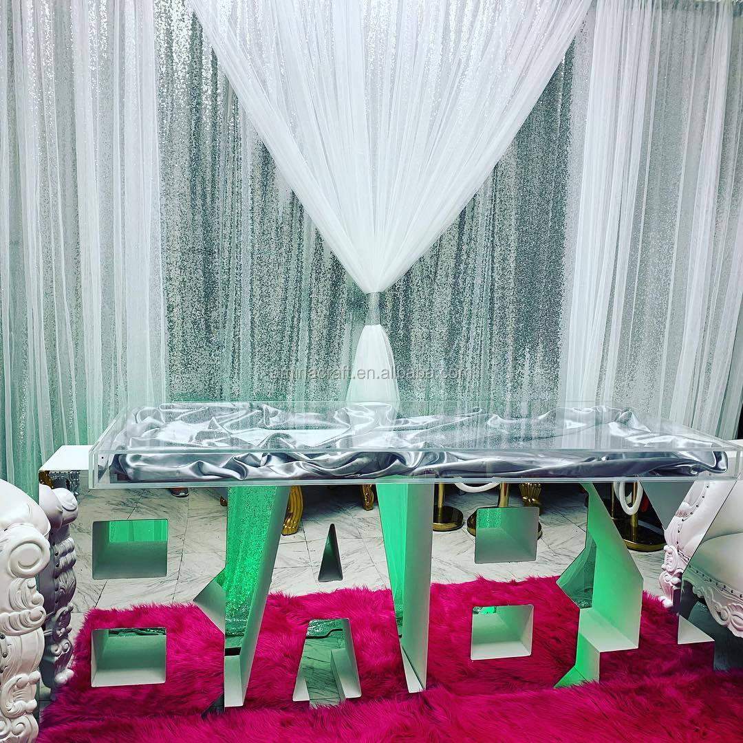 Amina Craft Large Alphabet Mirror LED Acrylic Baby Letter Love Table for wedding event