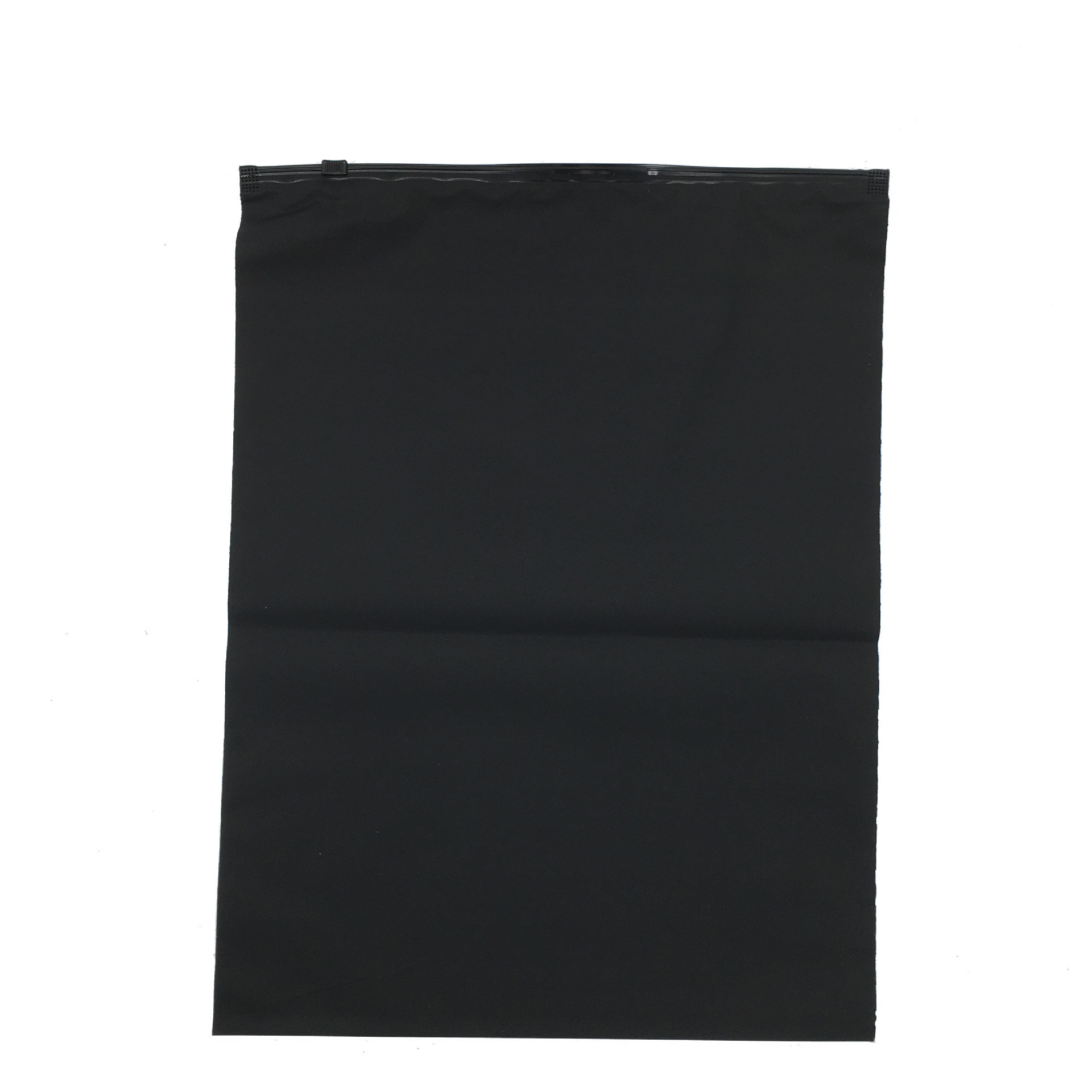 Zipper Bag Zip Lock Bag with Logo Good Quality CPE Matte Black for Hoodies Garment Clothing, Fashioned Custom Packaging Black