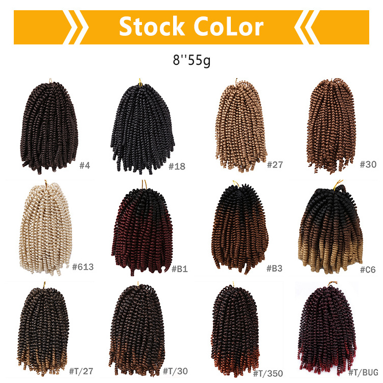 Good Synthetic Hair Extension Supplier 8Inch 12Inches Passion Box Braid Nubian Crochet Hair Spring Twist Braiding Hair