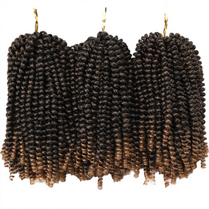 Good Synthetic Hair Extension Supplier 8Inch 12Inches Passion Box Braid Nubian Crochet Hair Spring Twist Braiding Hair