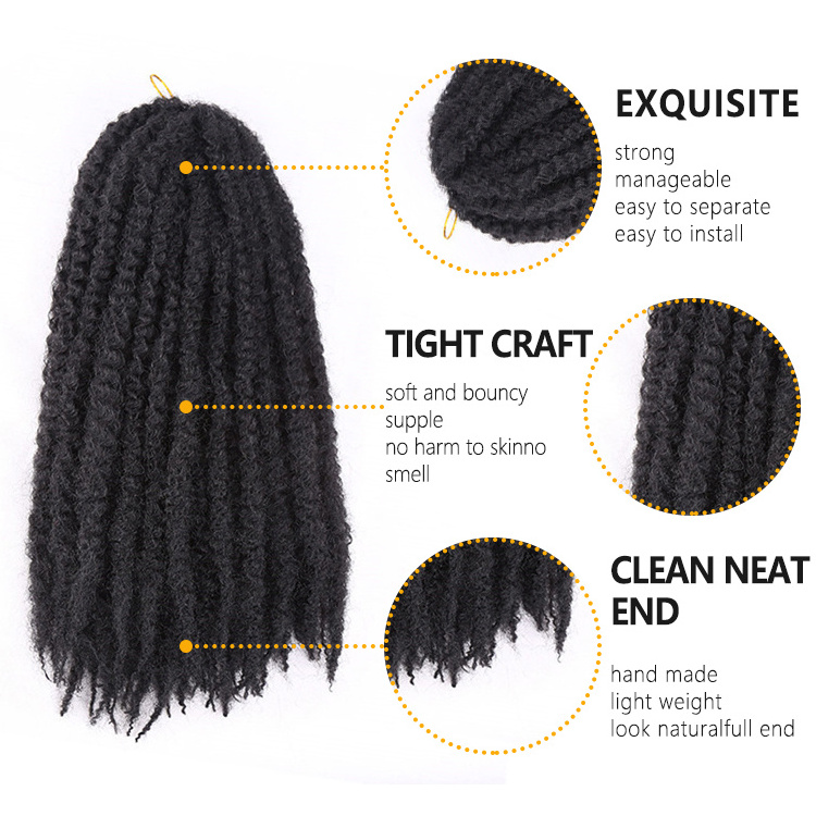 Colorful 18Inch Good Quality Afro Kinky Passion Twist Ombre  Jumbo Marley Wholesale Hair Braids Synthetic Braiding Hair