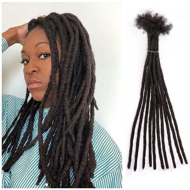 Pack High Quality Dreadlocks 100% Afro Kinky Locs Extensions Human Hair Bulk Product Indian 6inch-20inch Blue Purple Highlight