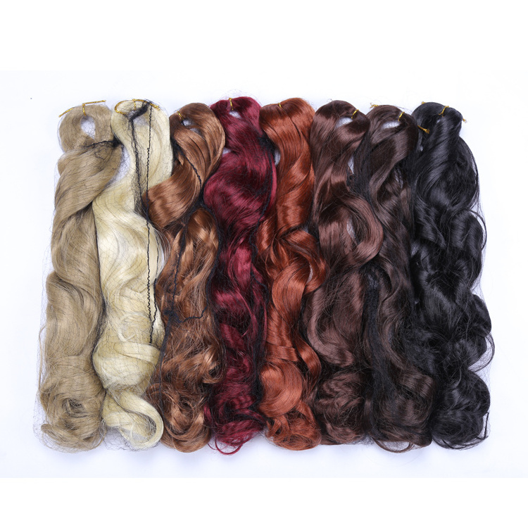 Wholesale 22Inch Yaki Loose Wave French Curls Pony Style Silky Curly Hair Extensions African Braid Products Blonde Braiding Hair