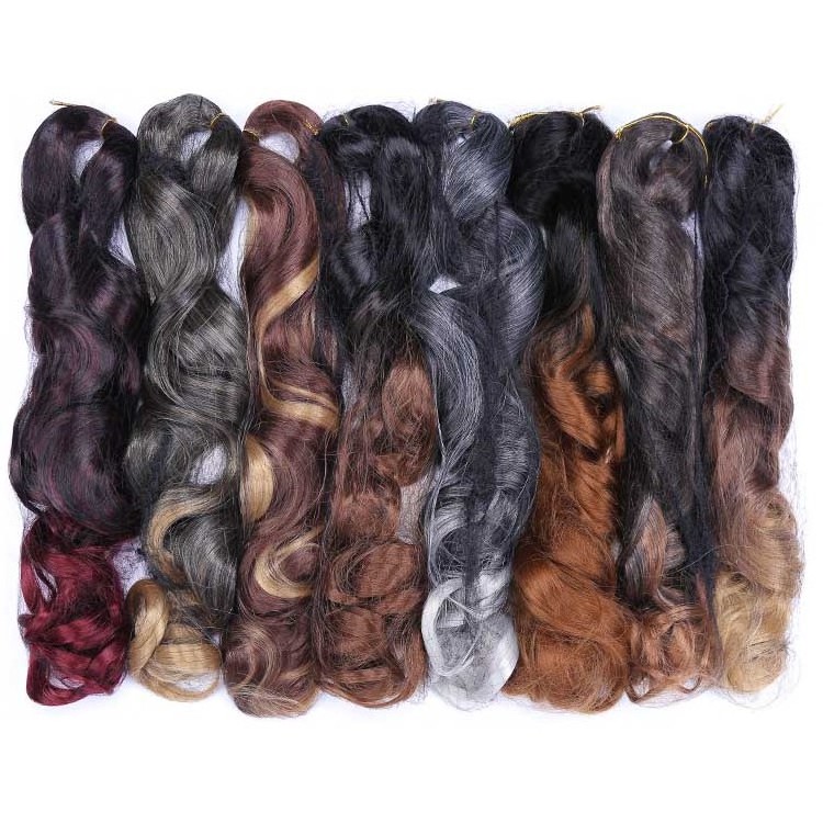 Free Sampls 22Inch 150G Hot Selling Black Hair Products For Braids Spanish Curl Synthetic Ombre Yaki Pony Braiding Hair