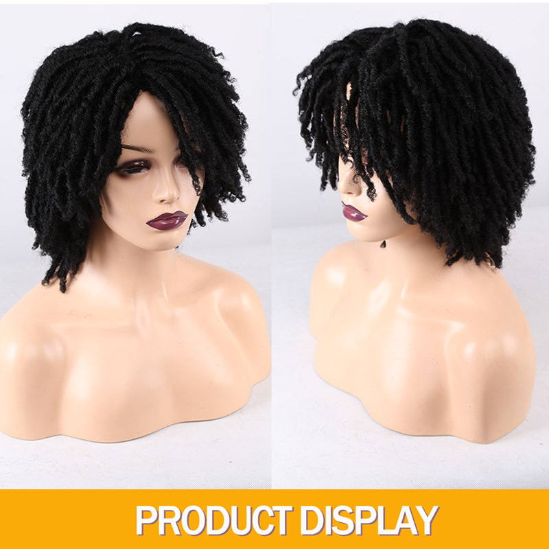 Amir High Quality Synthetic Dreadlocks Jamaican Cheap Male Afro Wig Short Dreadlock Wigs for Black Women Daily Party