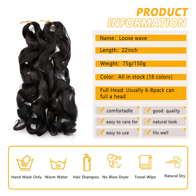 Free Sampls 22Inch 150G Hot Selling Black Hair Products For Braids Spanish Curl Synthetic Ombre Yaki Pony Braiding Hair