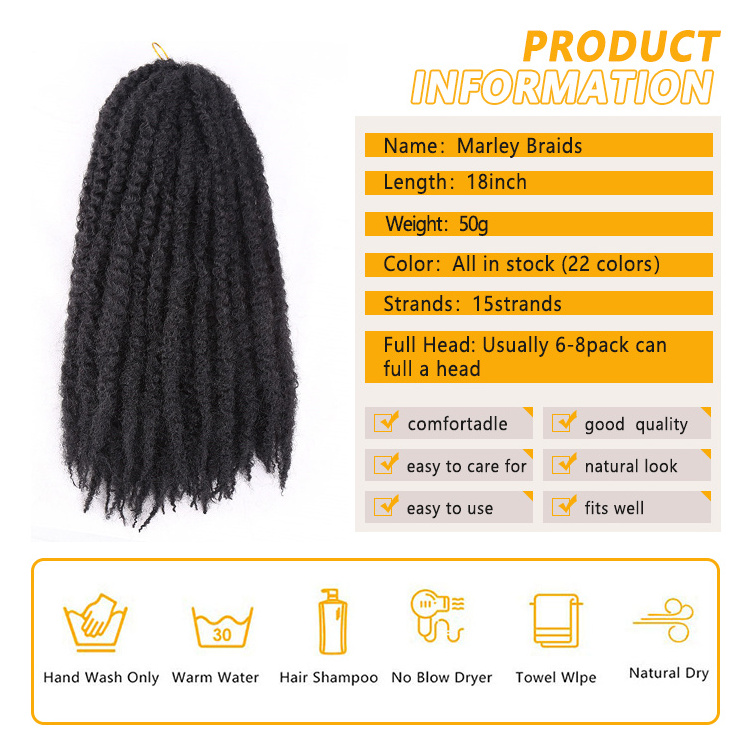 Colorful 18Inch Good Quality Afro Kinky Passion Twist Ombre  Jumbo Marley Wholesale Hair Braids Synthetic Braiding Hair