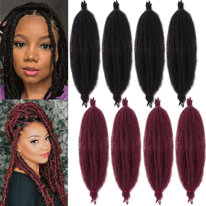 Amir 16 24 Inch Expression Pre-fluffed Poppin Twist Springy Afro Twist Crochet Braiding Hair Afro Spring Twist