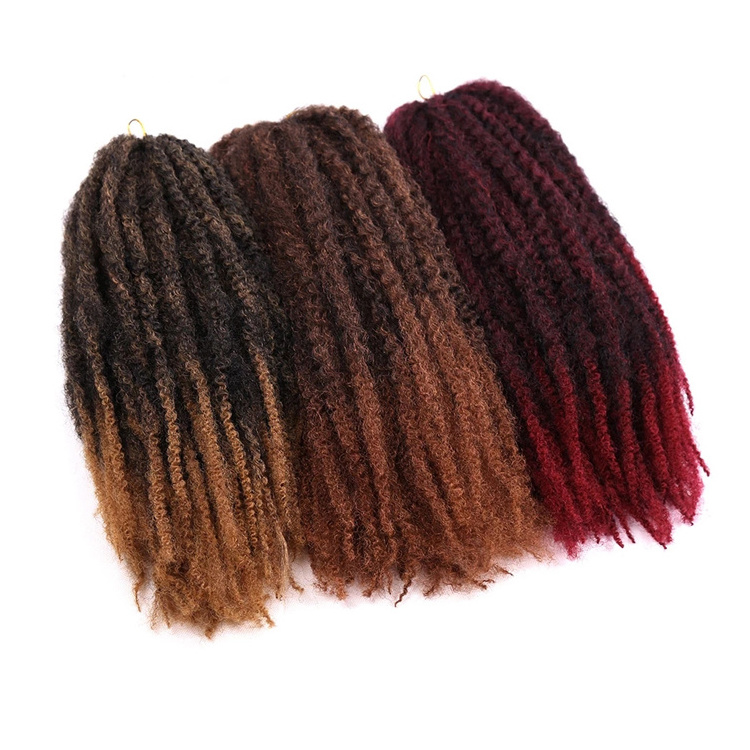 Colorful 18Inch Good Quality Afro Kinky Passion Twist Ombre  Jumbo Marley Wholesale Hair Braids Synthetic Braiding Hair