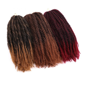 Colorful 18Inch Good Quality Afro Kinky Passion Twist Ombre  Jumbo Marley Wholesale Hair Braids Synthetic Braiding Hair