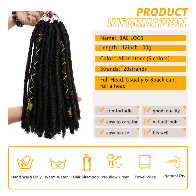 12Inch Ombre Wholesale Afro Twist Braid Premium Dreadlocks Machine For Making Synthetic Hair Extension Bae Locs For Black Woman