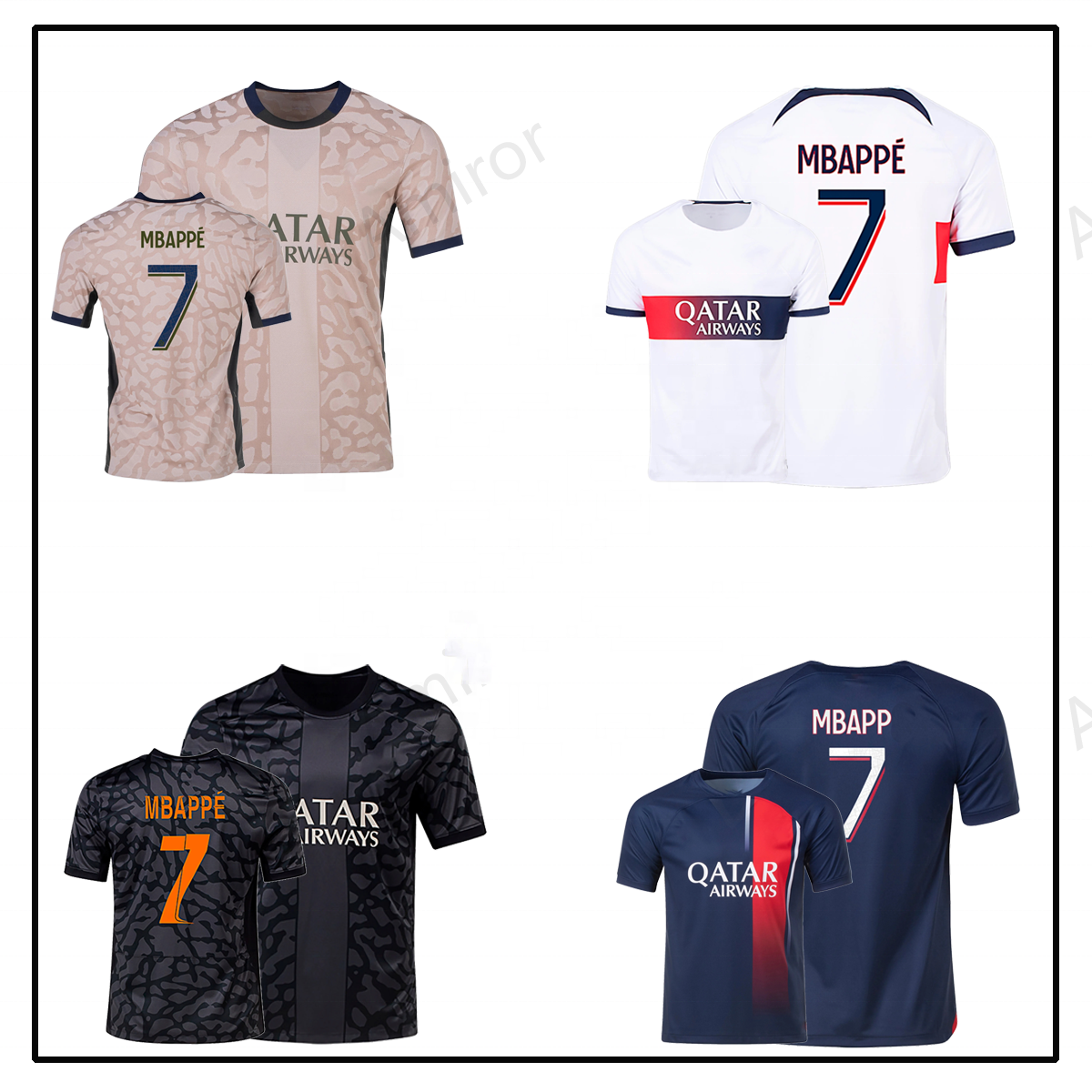 22 23 New Mbappe Soccer Wear Neymar Jr Football Jersey Player Jersey Paris Away T-Shirt Saint Germain Soccer Jersey