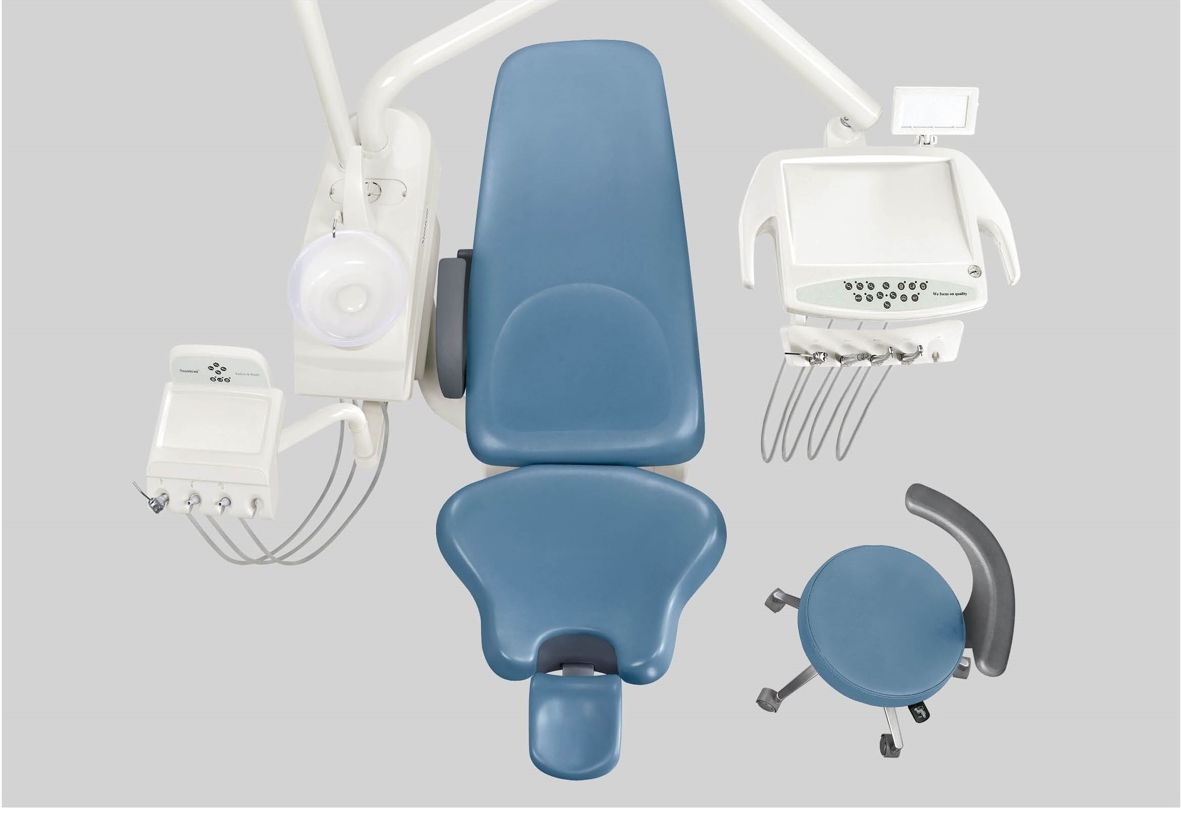 Electric down-mounted suntem AM-D303 complete Dental Chair Unit with led light