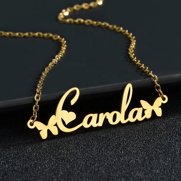 Personalized stainless steel custom name jewelry custom letter women pendant necklace