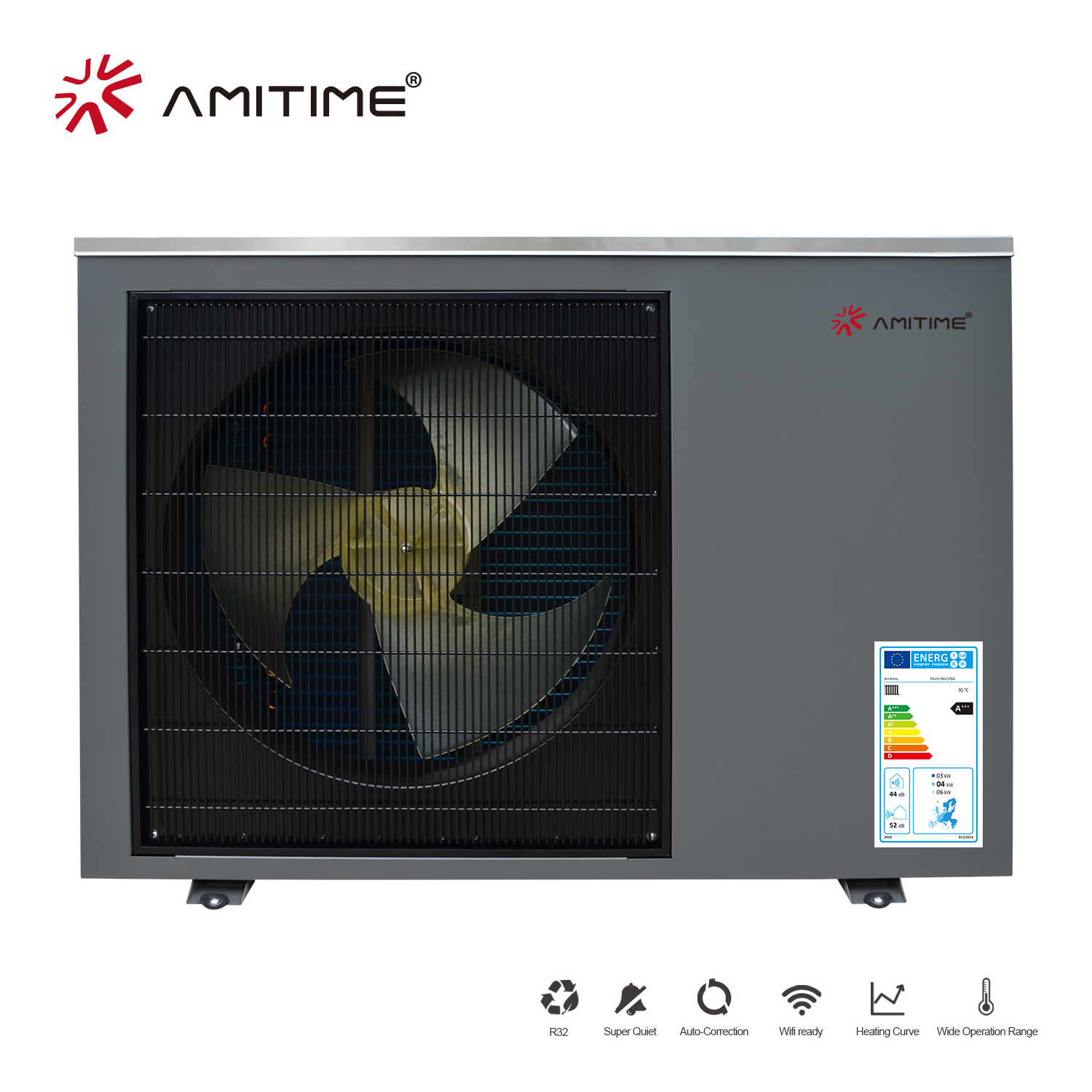 Amitime R32 Heat Pump Full Inverter Cooling and Heating Water Heater Heat Pump with Water Tank