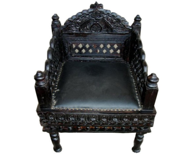 Best Selling Solid Wood Hand Carved Indian Maharaja Style Sofa For Home Living Room / Bedroom Hand Carved Furniture