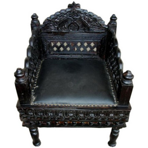 Best Selling Solid Wood Hand Carved Indian Maharaja Style Sofa For Home Living Room / Bedroom Hand Carved Furniture