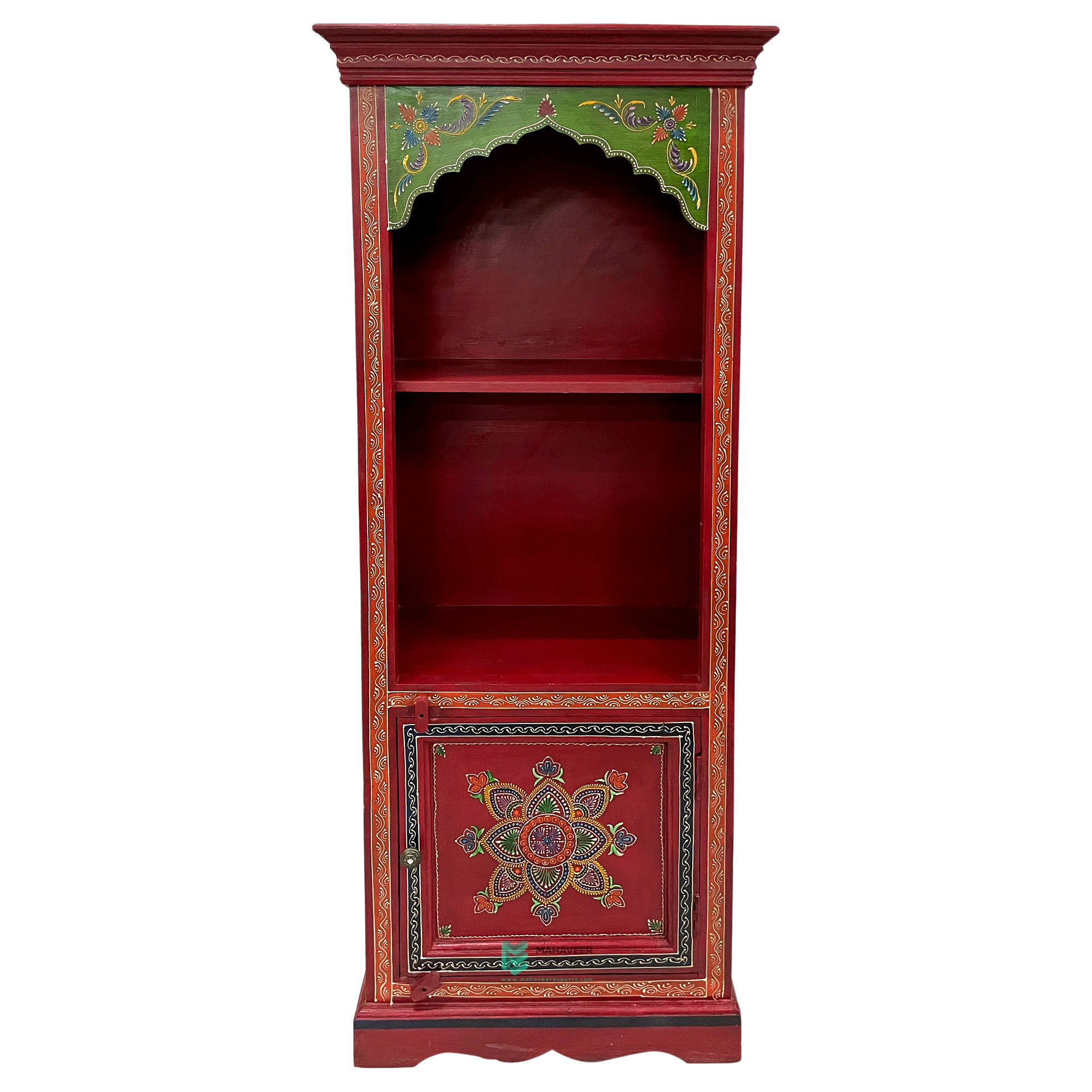 Best Selling Fine Hand Painted Wooden One Door Half Open Bookshelf Newly Designed Best Quality Storage Organizer Furniture